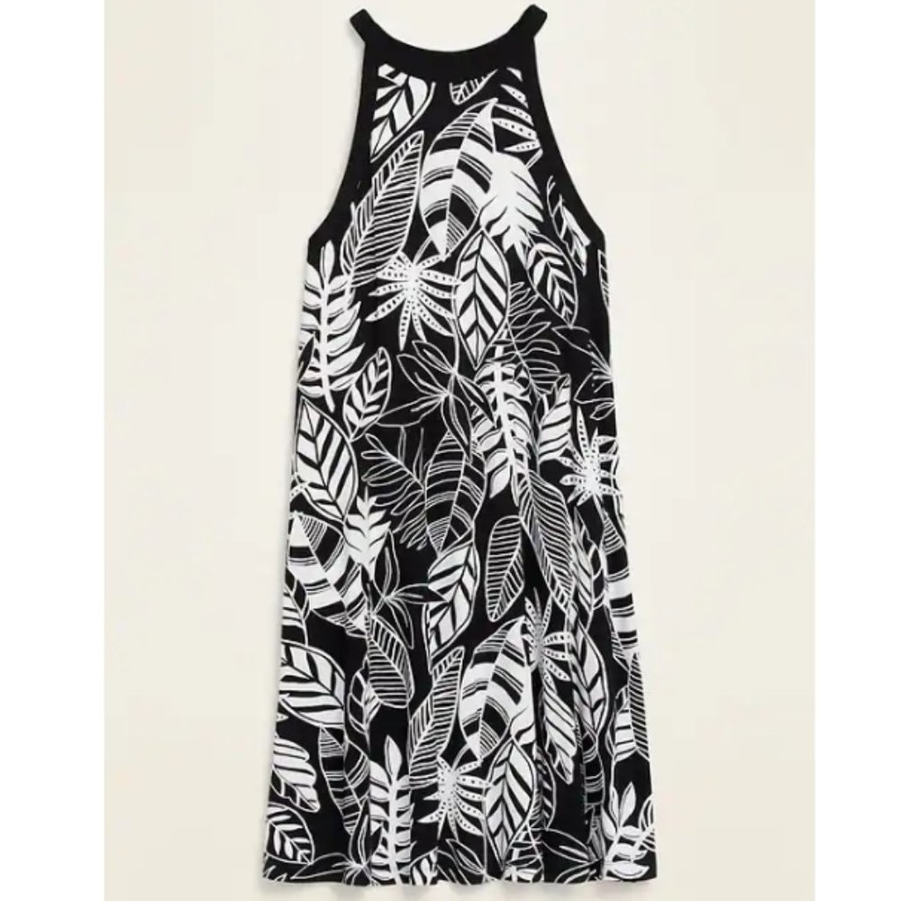 NWT Old Navy High-Neck Printed Jersey Dress